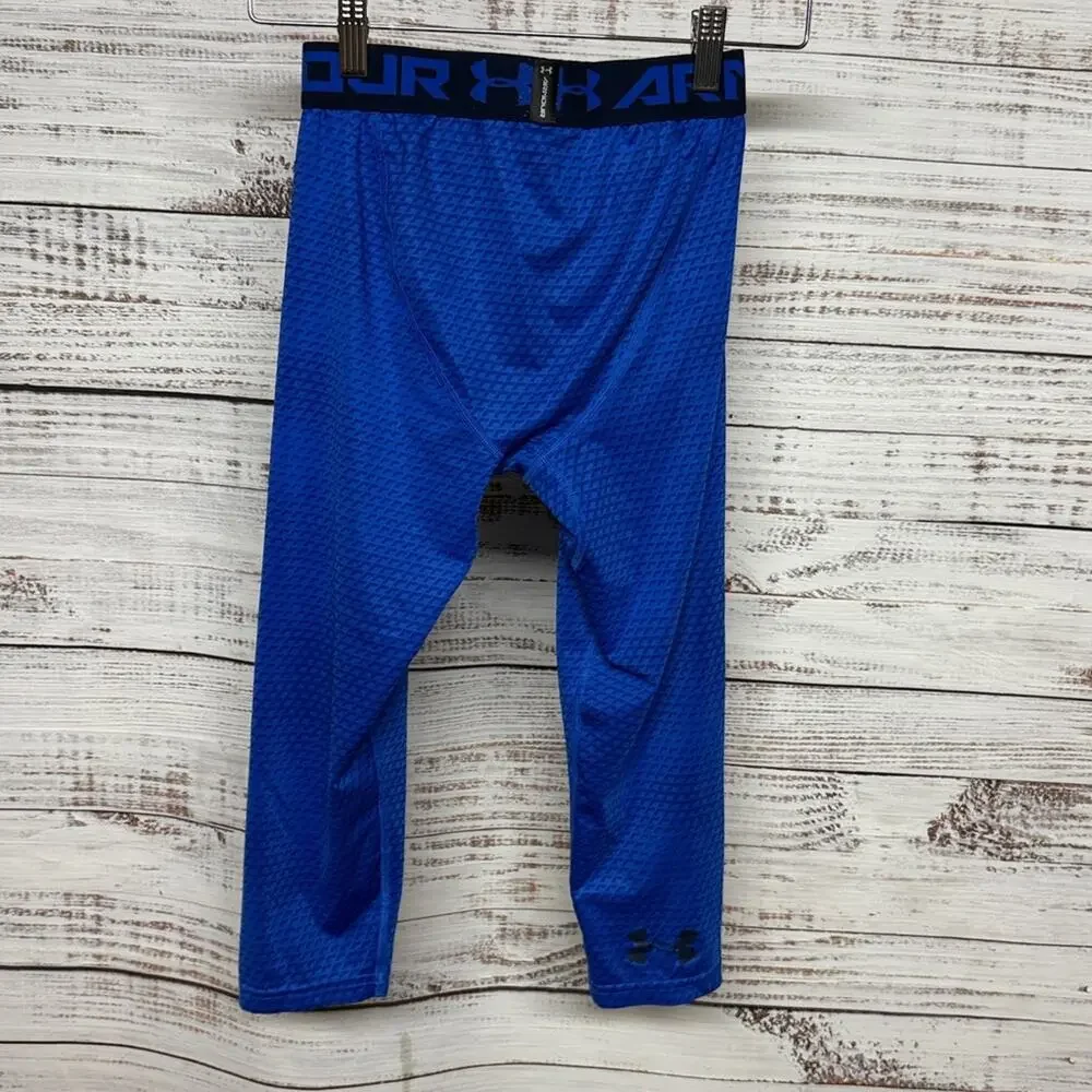 Under Armour Youth Coldgear Compression Leggings Vibrant Blue Athletic Tights